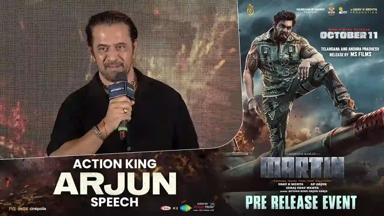 Action King Arjun Sarja at 'Martin' pre-release event.